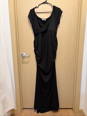 PinkBlush Black Off Shoulder Wrap Maternity Photoshoot Gown/Dress - NWOT - XL